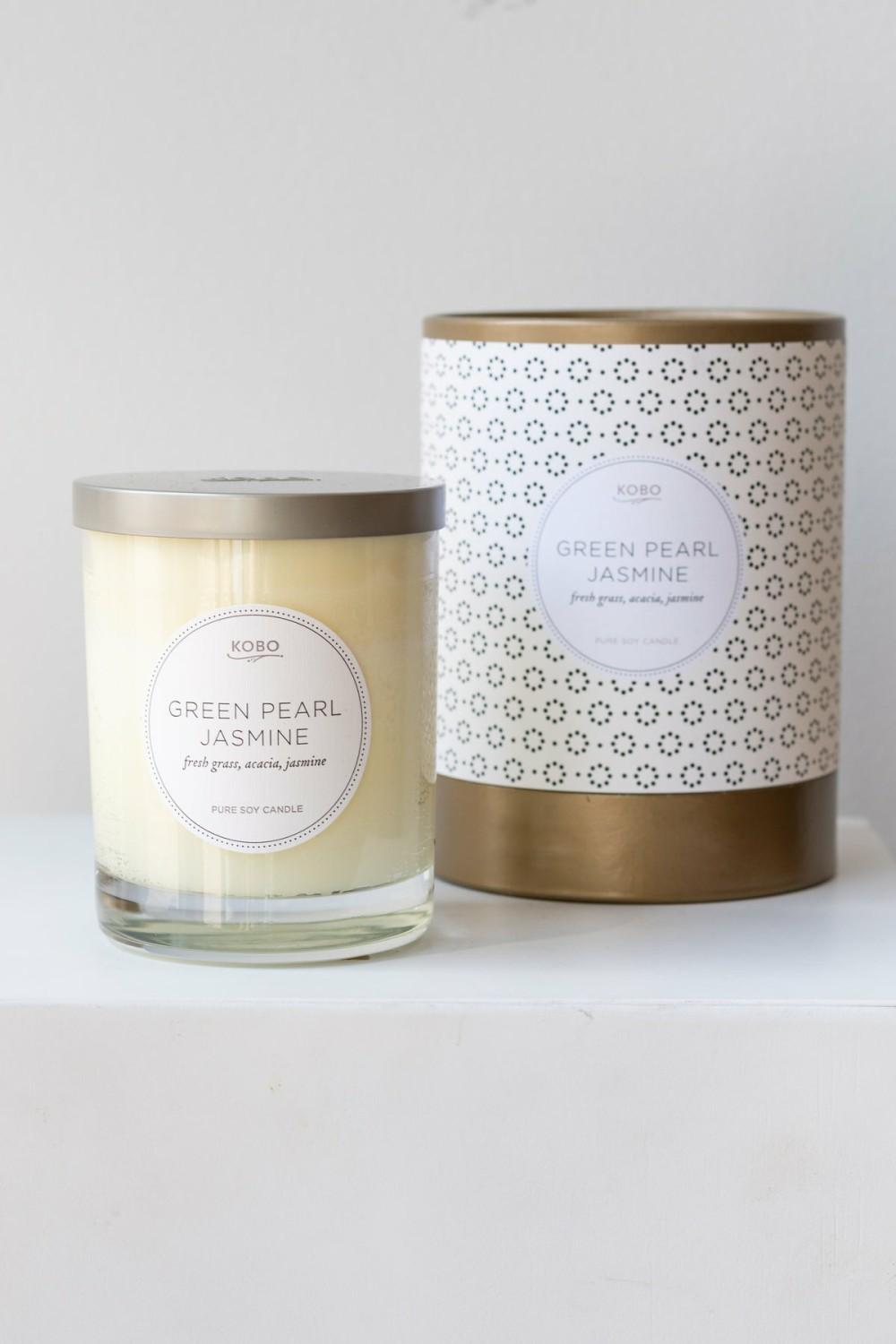 Candles & Scents |   Kobo Candle Green Pearl Jasmine Candles & Scents Candles & Scents