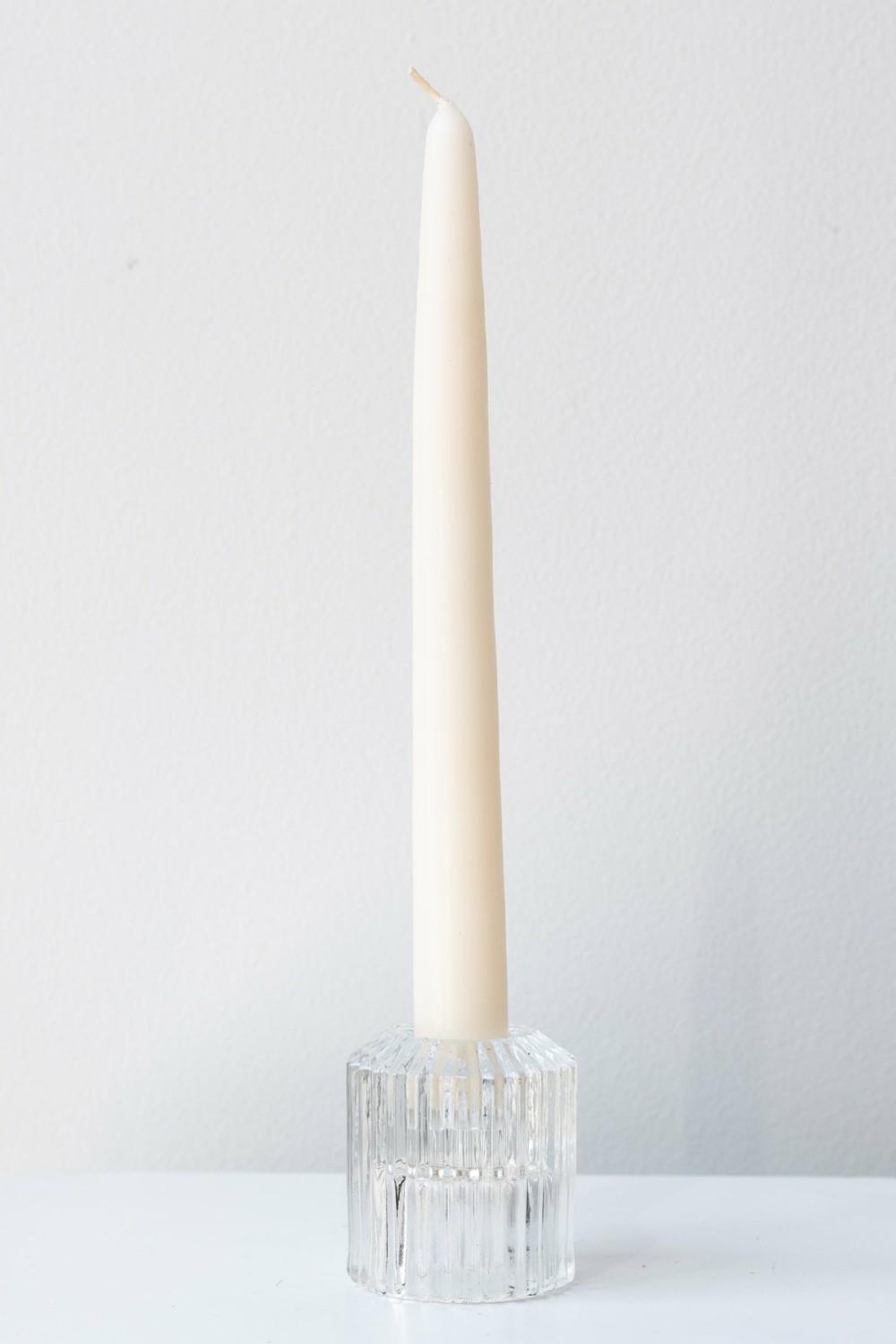 Home Accessories |   Pleated Glass Candle Holder Clear Home Home Accessories