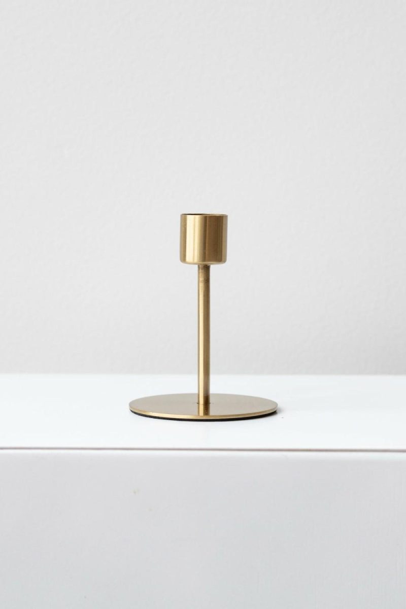 Home Accessories |   Taper Candle Holder Gold Medium Home Home Accessories