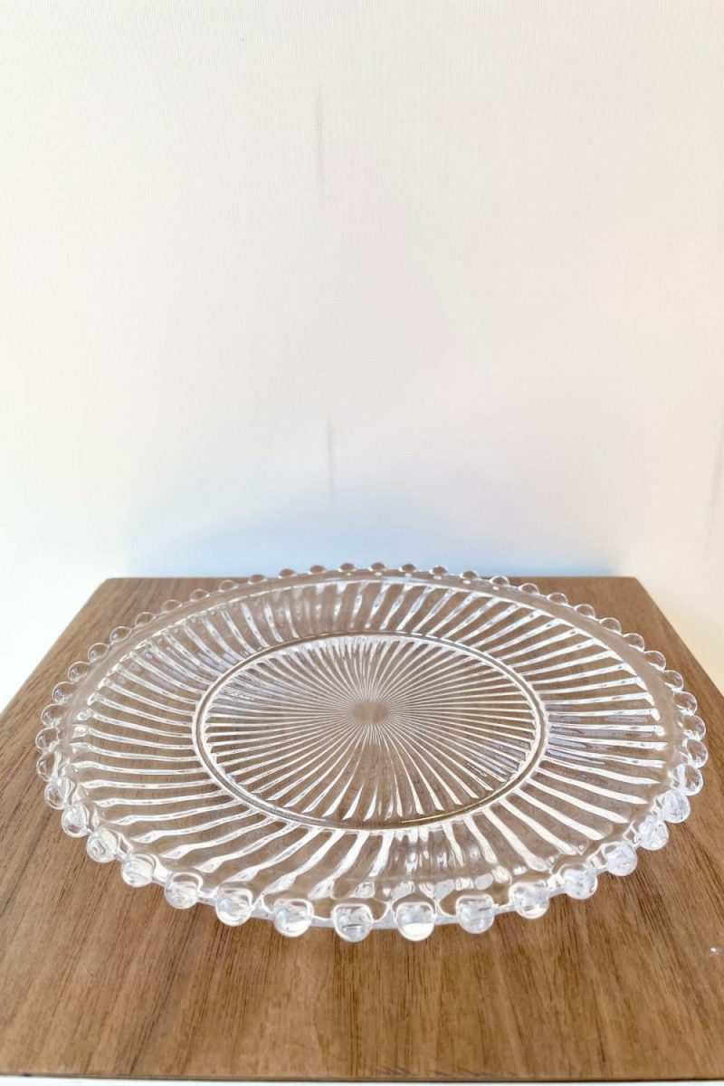 Kitchen & Table |   Dentelle Clear Aurora Glass Plate Home Kitchen & Table