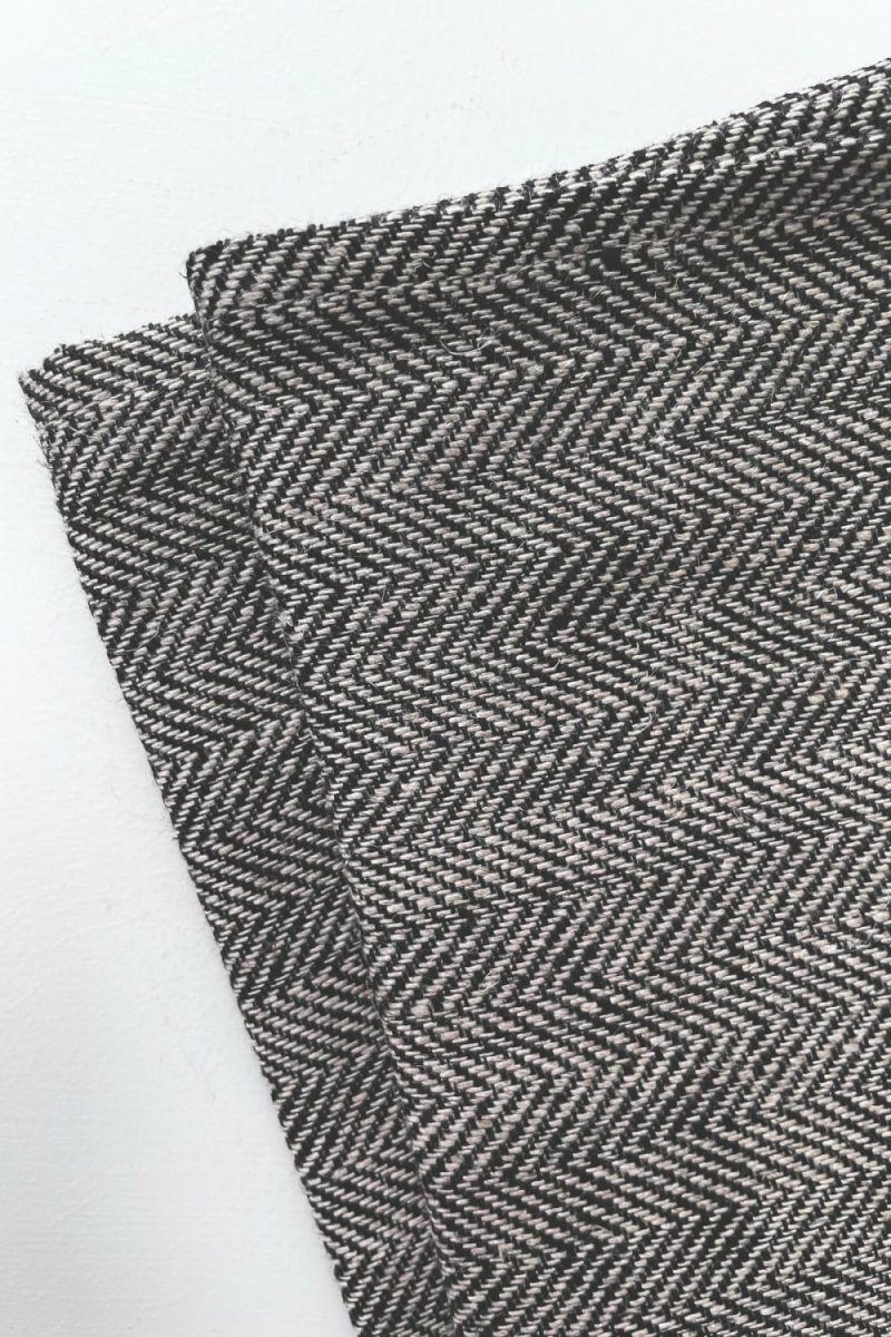 Kitchen & Table |   Kitchen Cloth Thick Linen Herringbone Grey Home Kitchen & Table