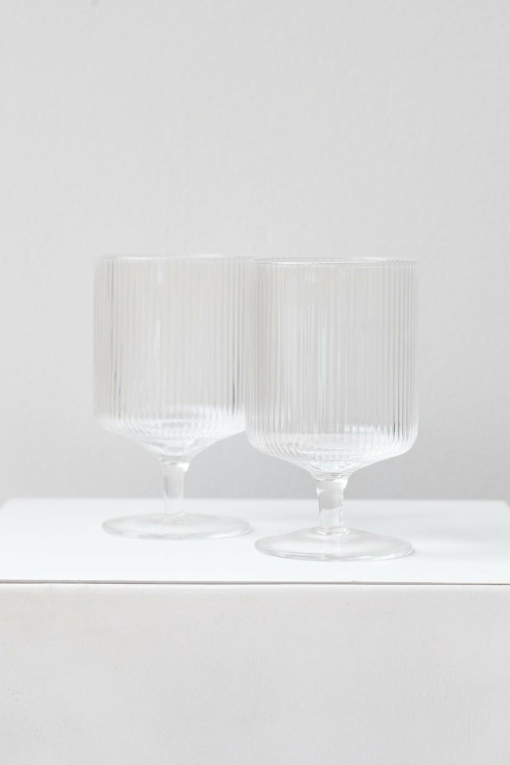 Kitchen & Table |   Ripple Wine Glasses Set Of 2 Glass Clear Home Kitchen & Table