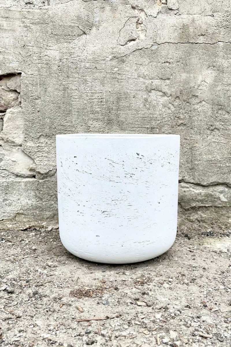 Planters |   Charlie Pot White Washed Large Garden Planters