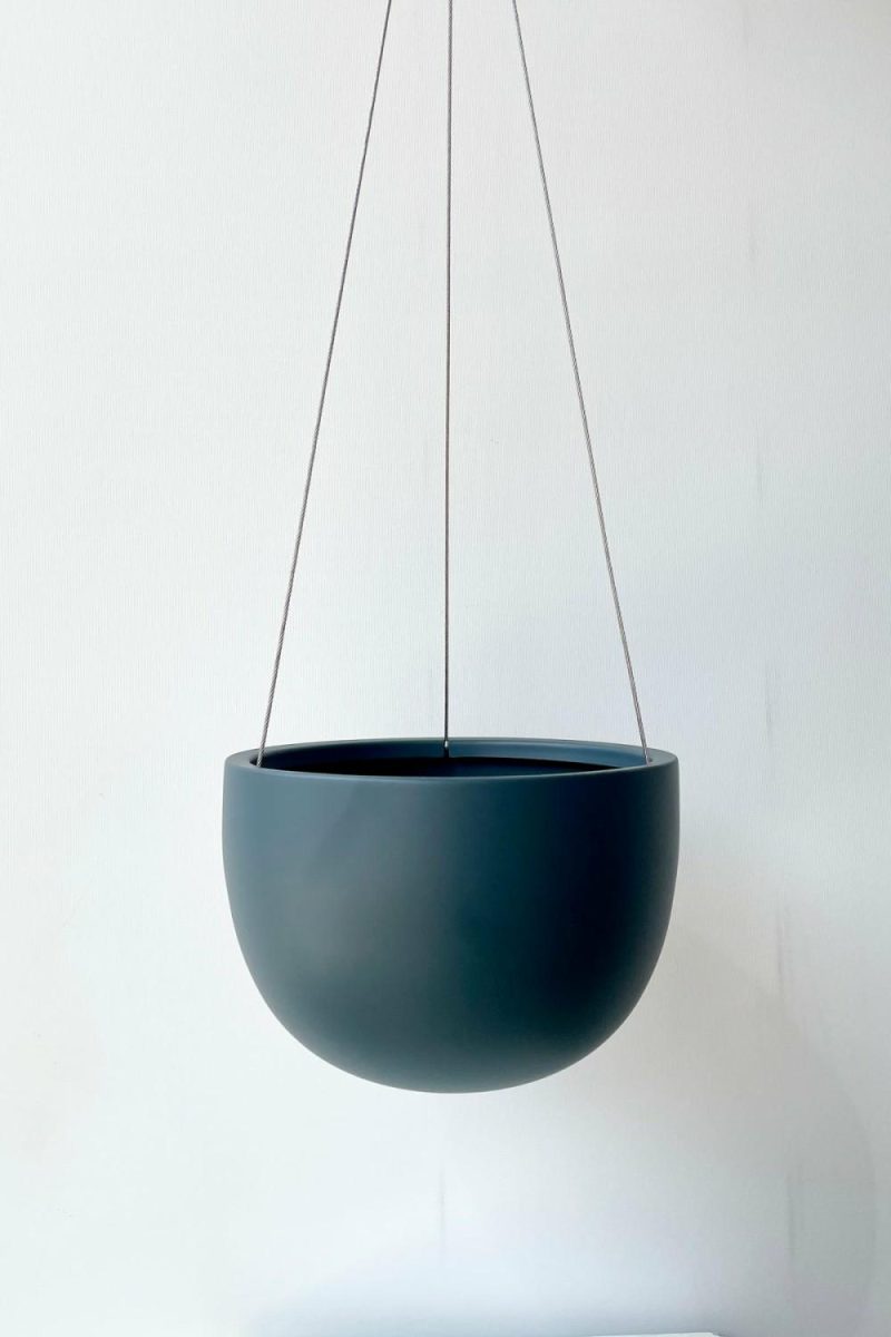 Planters |   Clifton Matte Deep Blue Hanging Pot Small Garden Planters