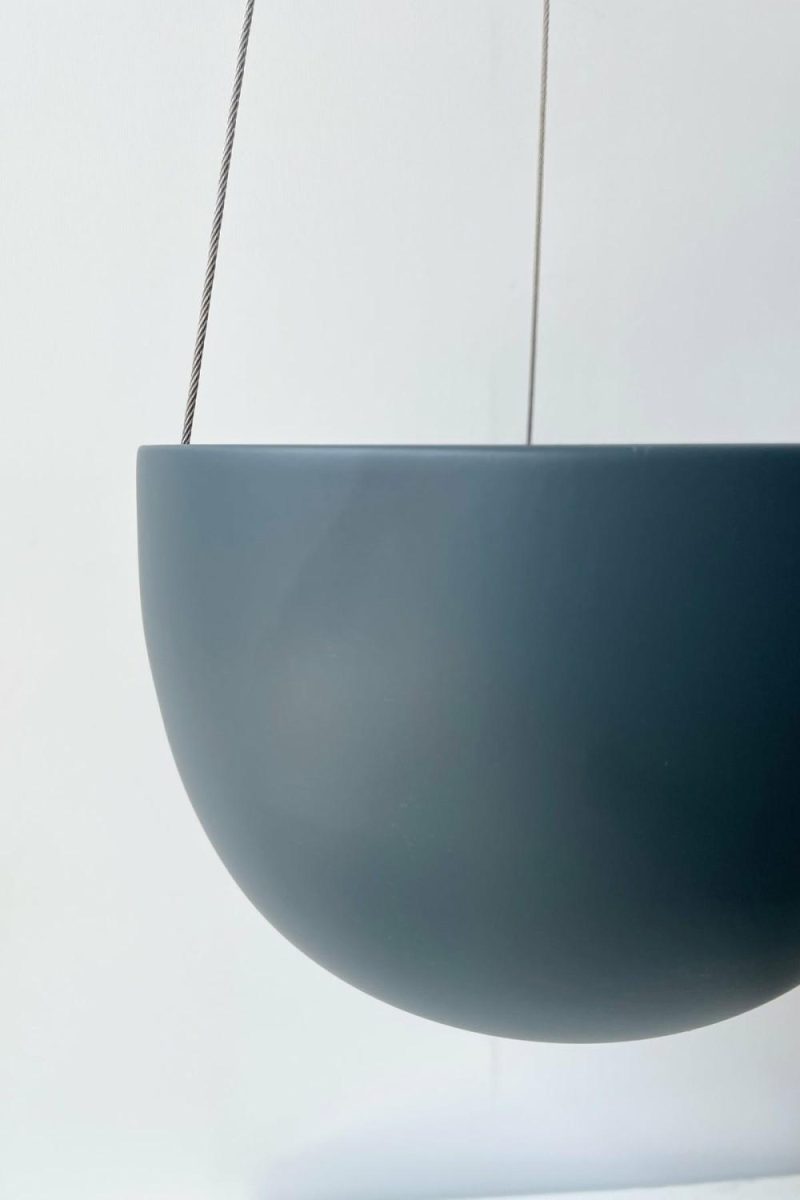 Planters |   Clifton Matte Deep Blue Hanging Pot Small Garden Planters