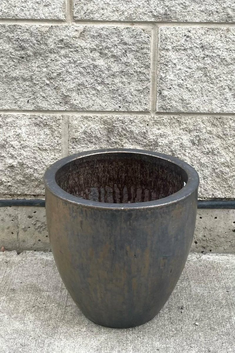 Planters |   Egg Ceramic Planter Heavy Metal Medium Garden Planters