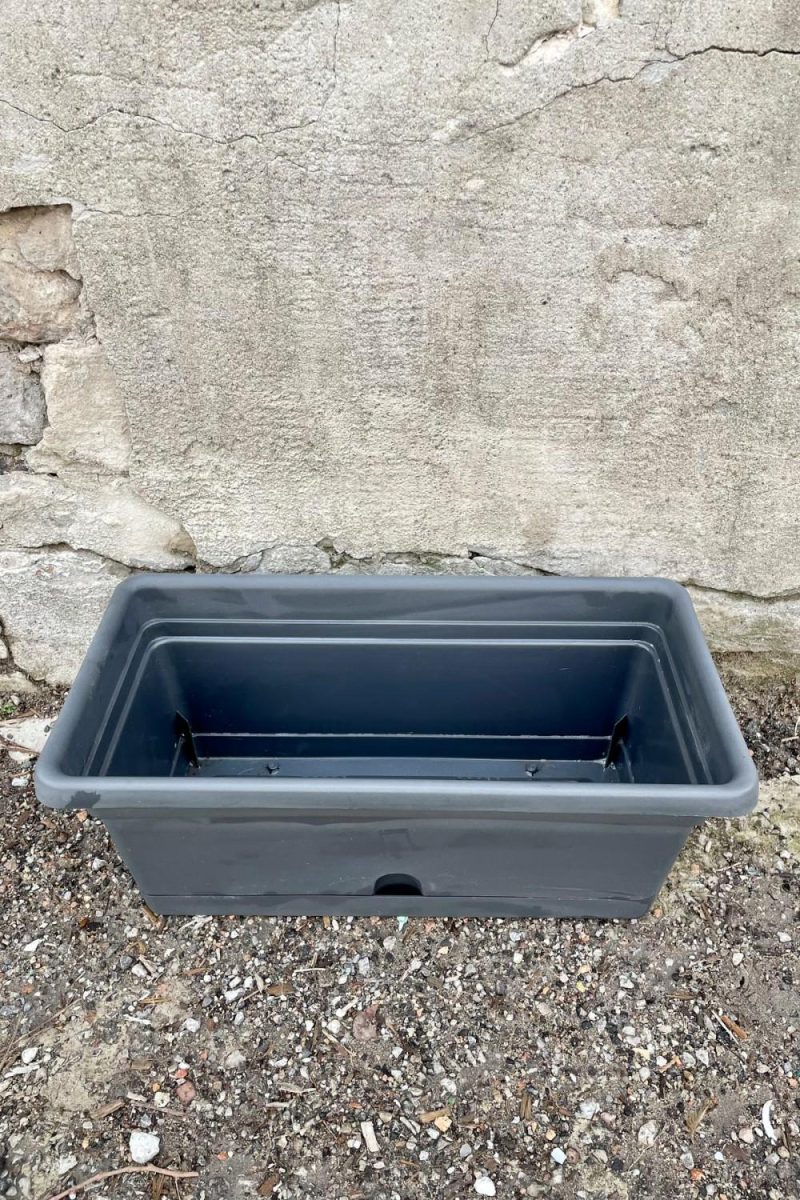 Planters |   Emma Rectangular Planter Charcoal 16″ Garden Planters