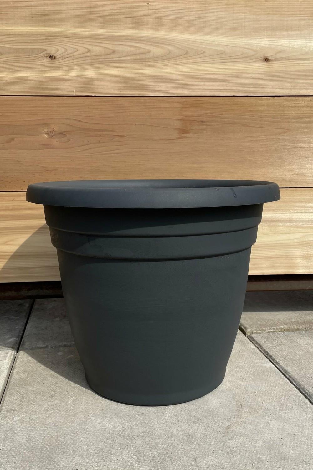 Planters |   Emma Round Planter Charcoal 16″ Garden Planters