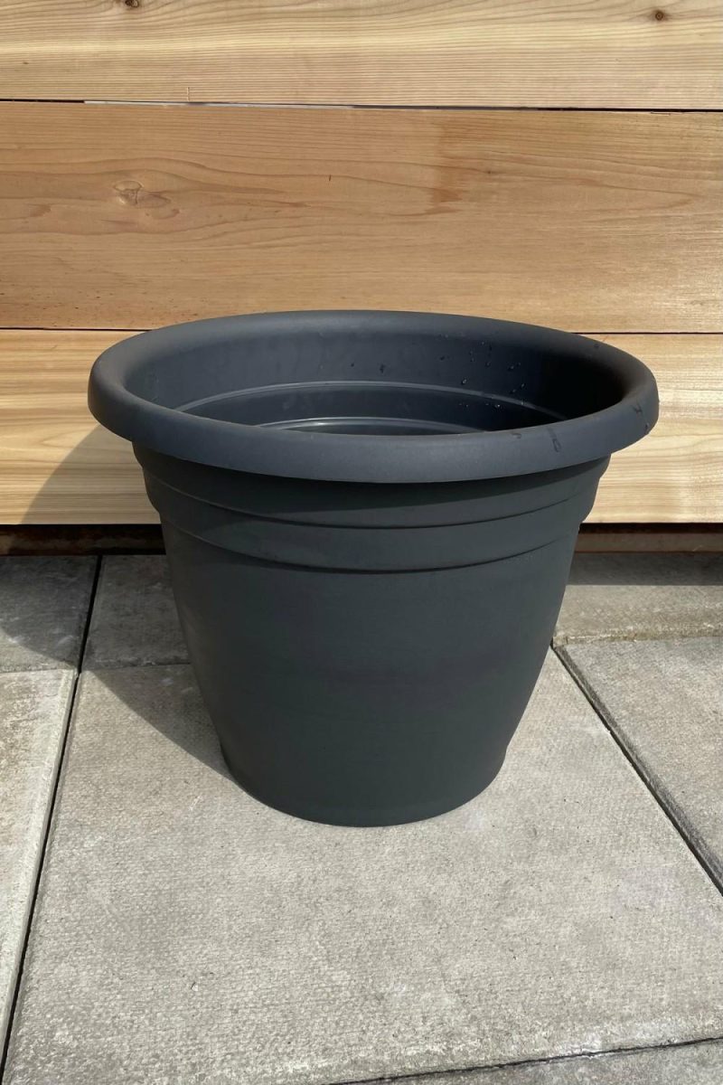 Planters |   Emma Round Planter Charcoal 16″ Garden Planters