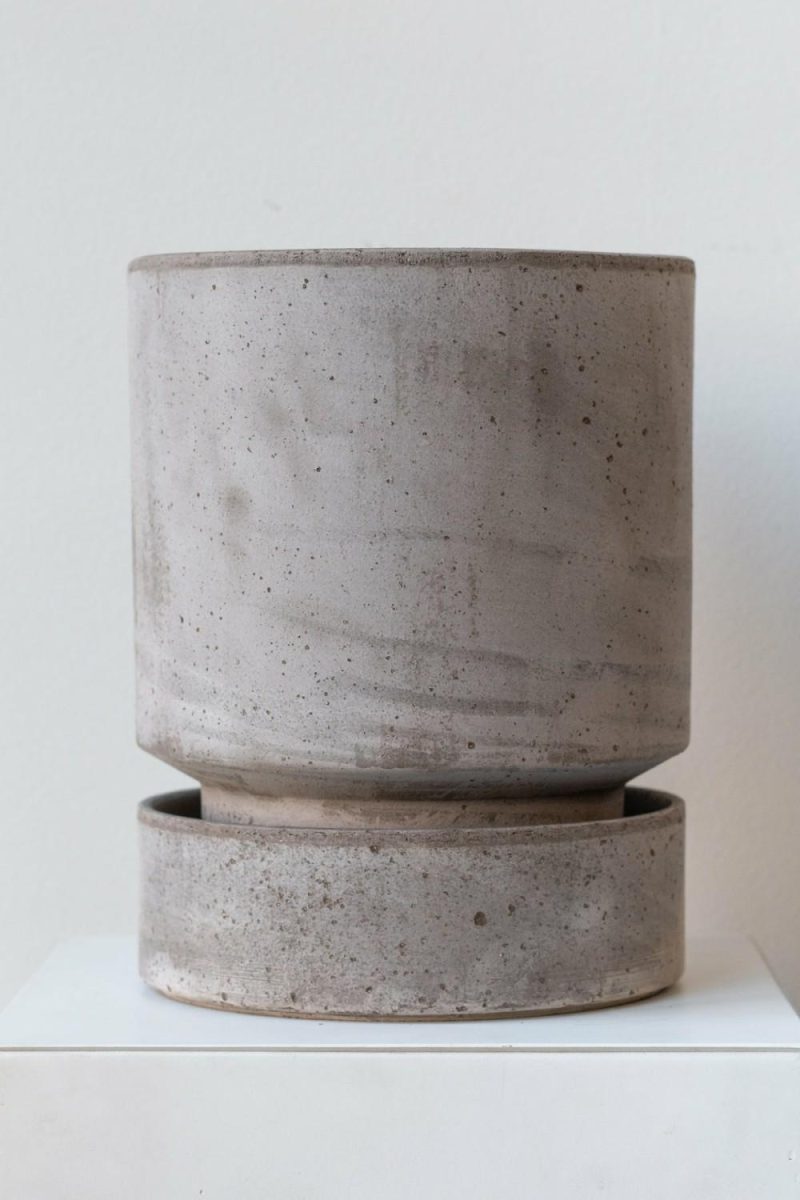 Planters |   Hoff Pot & Saucer Grey 7.1” Garden Planters