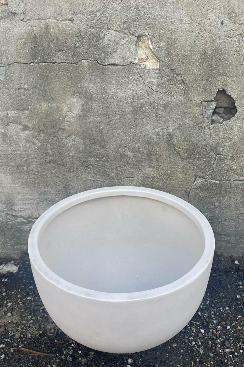 Planters |   Sunny Bowl Natural White Medium Garden Planters