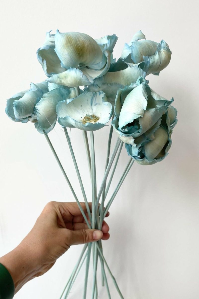 Preserved Floral |   Palm Cap Baby Blue Pastel Preserved Bunch Floral Preserved Floral