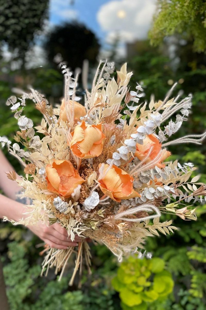 Preserved Floral |   Preserved Arrangement Creamsicle Floral Preserved Floral