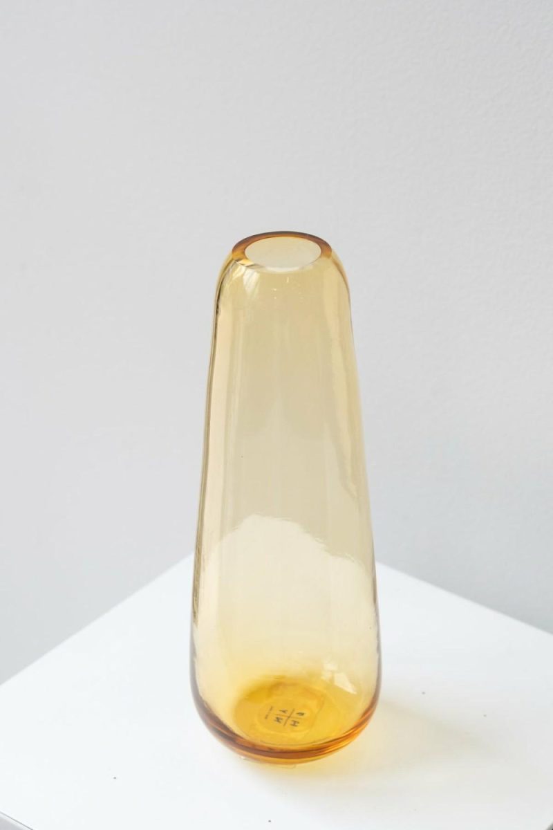 Vases |   Aurora Slim Drop Vase Amber Floral Vases