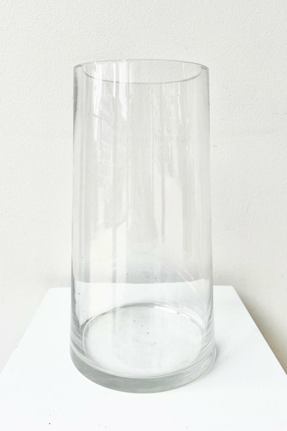 Vases |   Clear Glass 10″X5″ Tapered Round Reverse Floral Vases