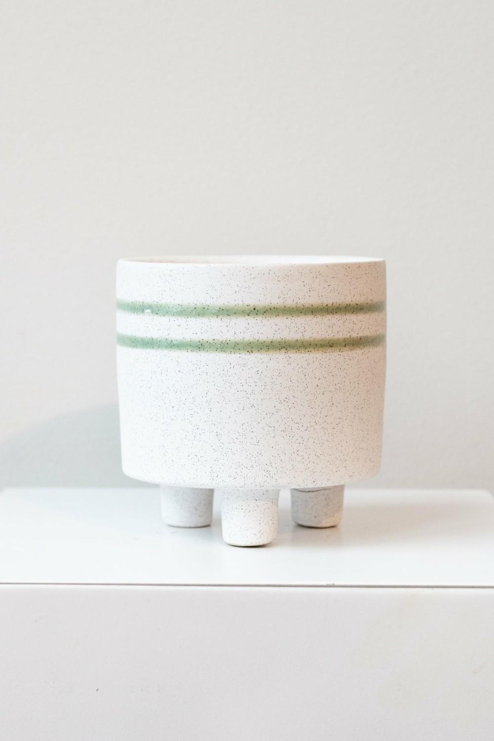 Vases |   Fluorite Ceramic Cachepot Teal & White Small Floral Vases