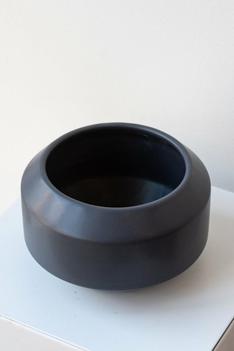 Vases |   Fumario Ceramic Bowl – Dark Grey Floral Vases