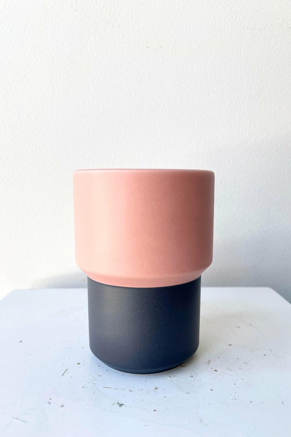 Vases |   Fumario Ceramic Cup – Pink & Dark Grey Floral Vases