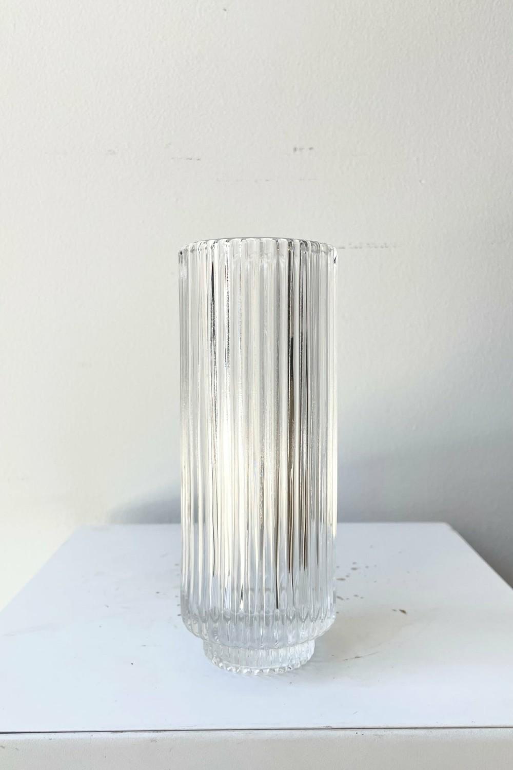 Vases |   Pleated Clear Glass Vase 6 1/4″” Floral Vases