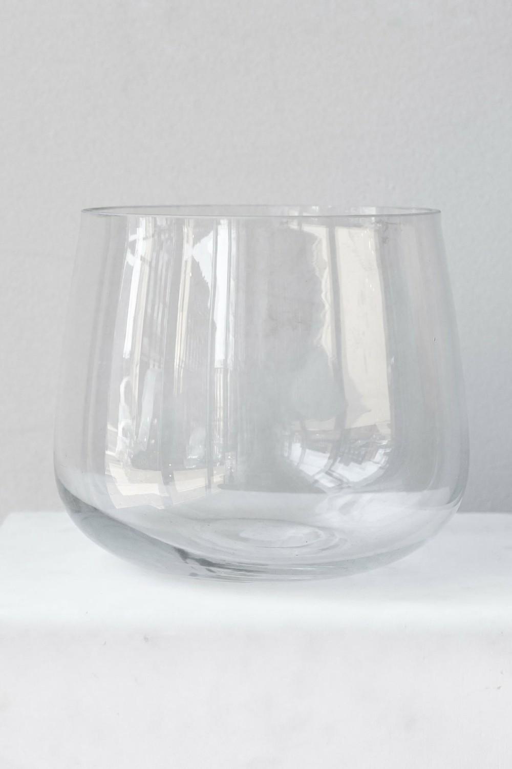 Vases |   Reverse Taper Round Bottom Vase Clear Glass 6H X7W Floral Vases