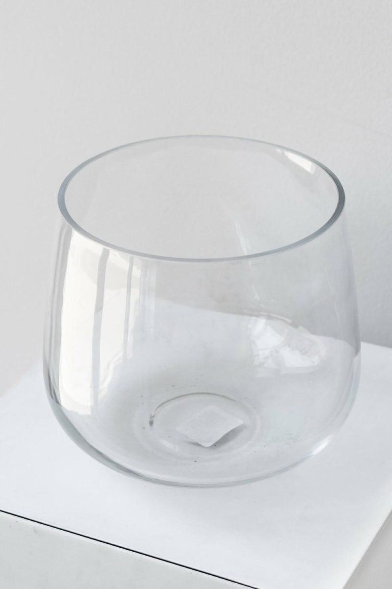 Vases |   Reverse Taper Round Bottom Vase Clear Glass 6H X7W Floral Vases