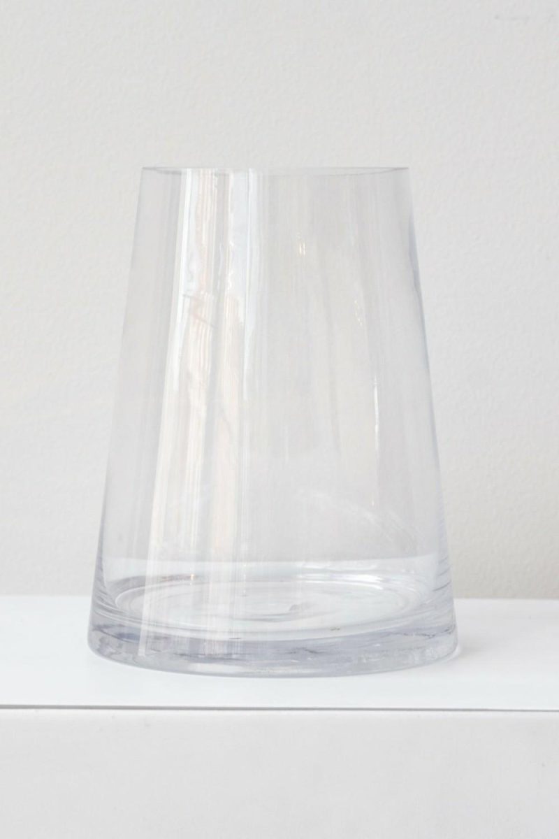 Vases |   Reverse Taper Round Bottom Vase Clear Glass 7H X 5.5W X 3.5 Floral Vases