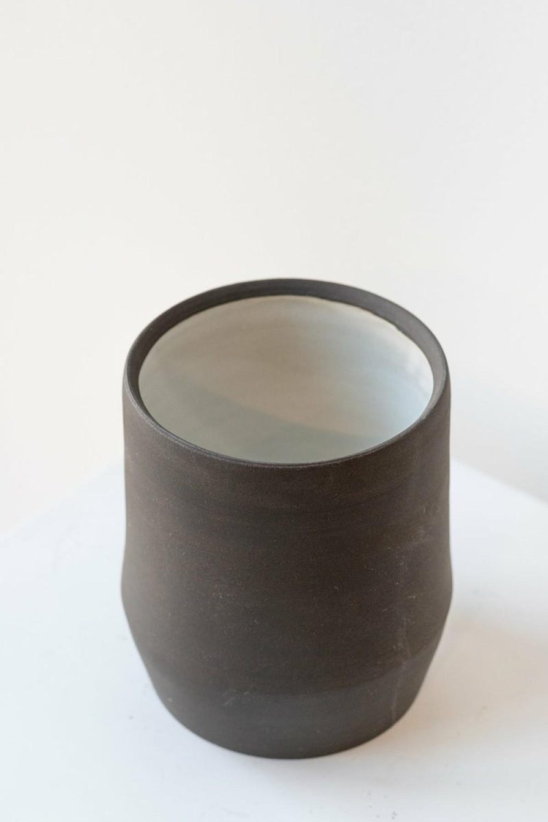 Vases |   Sauve Vase Black Stoneware Small Floral Vases