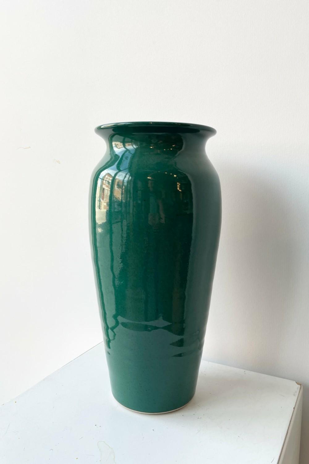 Vases |   Tall Vase Jade Green Glaze Medium Floral Vases