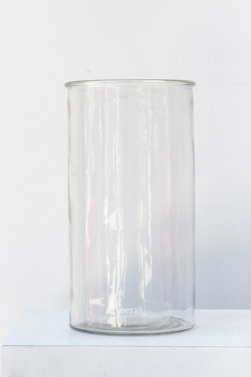 Vases |   Vase Glass Cylinder Clear 9.5 X 5″ Floral Vases