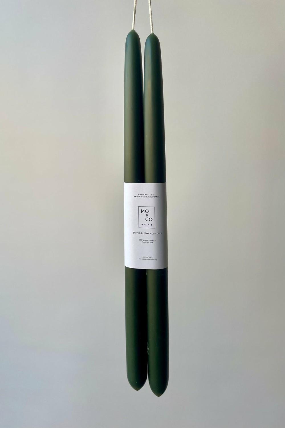 Candles & Scents |   Forest Green 14″ Beeswax Taper Candles, Pair Candles & Scents Candles & Scents