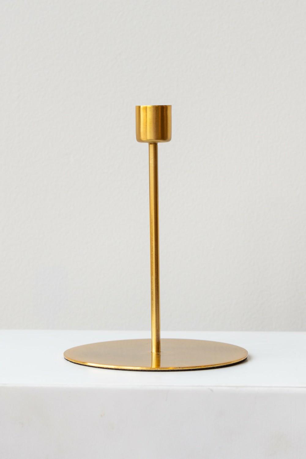 Candles & Scents |   Taper Candle Holder Gold Tall Candles & Scents Candles & Scents