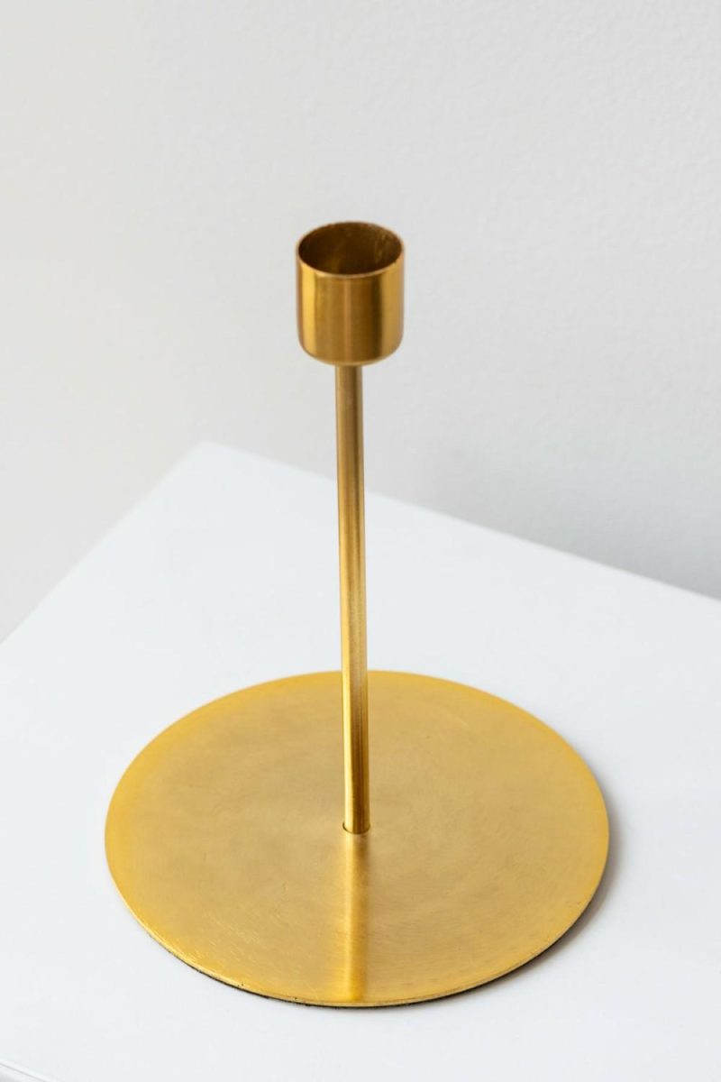 Candles & Scents |   Taper Candle Holder Gold Tall Candles & Scents Candles & Scents